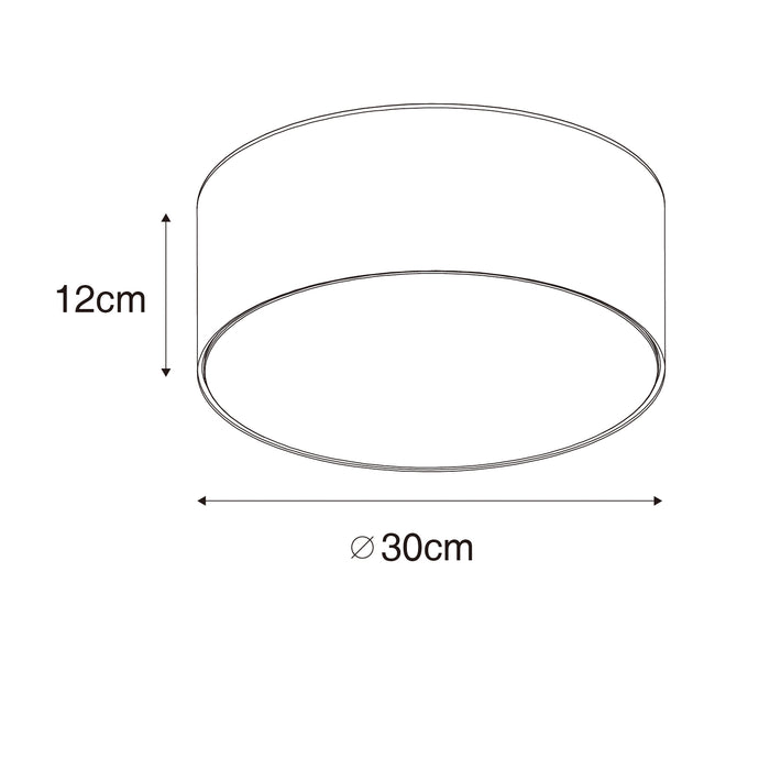 QAZQA Moderne plafondlamp grijs 30 cm met gouden binnenkant - Drum