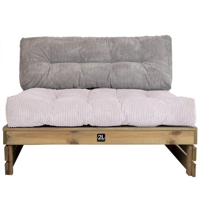 2L Home & Garden Rugkussen Ribcord Deluxe Pebble - 120x40cm