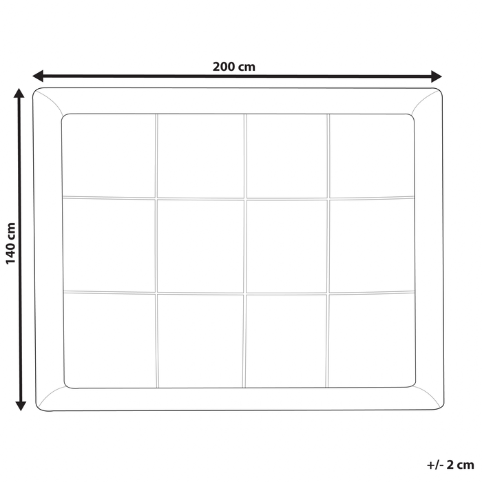 Beliani - MULHACEN - Matrastopper - Wit 140 x 200 cm - Japara katoen