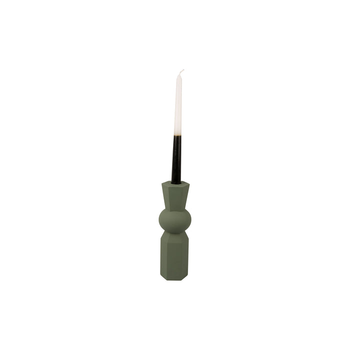 present time - Candle holder Geo King polyresin jungle green