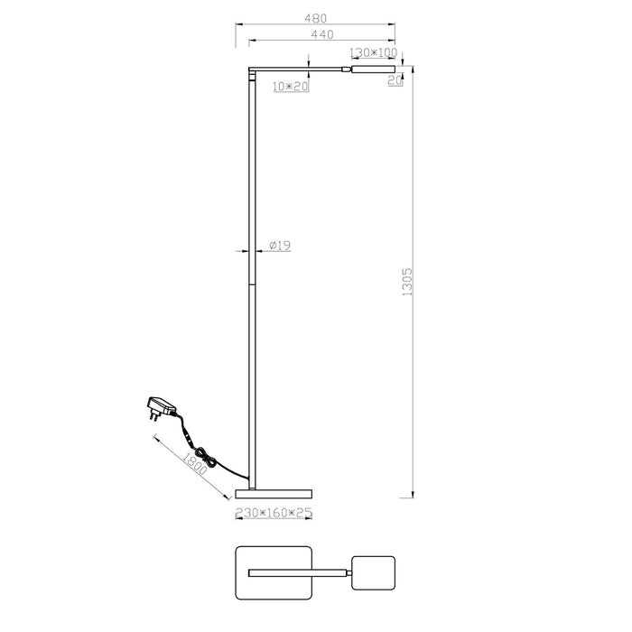 Trio Leuchten Pavia - Vloerlamp - Zwart