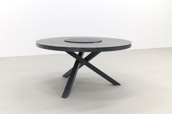 VDG Perth ronde tuintafel - antraciet - ceramic - 150 cm.