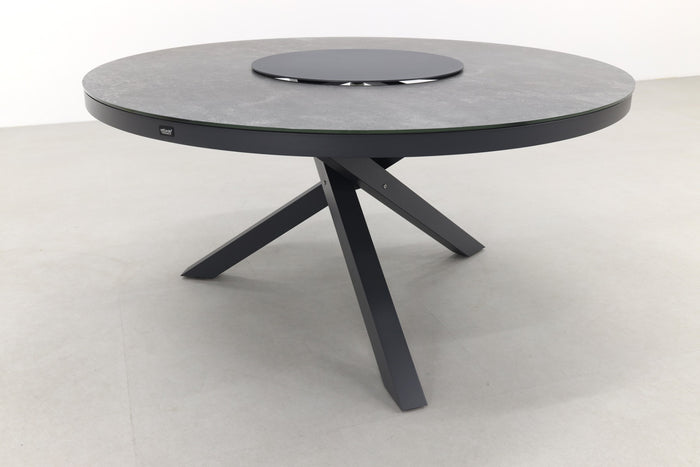 VDG Perth ronde tuintafel - antraciet - ceramic - 150 cm.