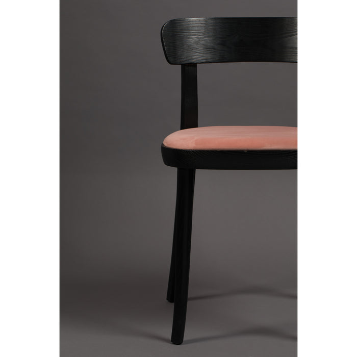 Dutchbone Brandon Stoel Zwart|Roze - Set van 2