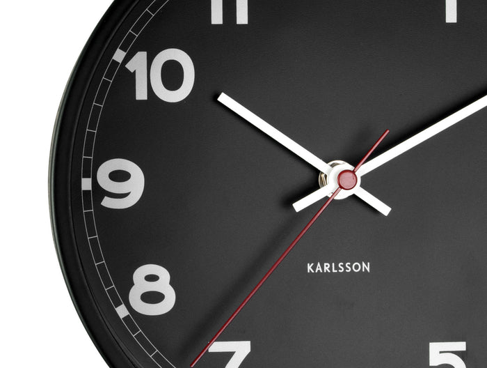 Karlsson - Wandklok New Classic - Small - Zwart - Ø20cm