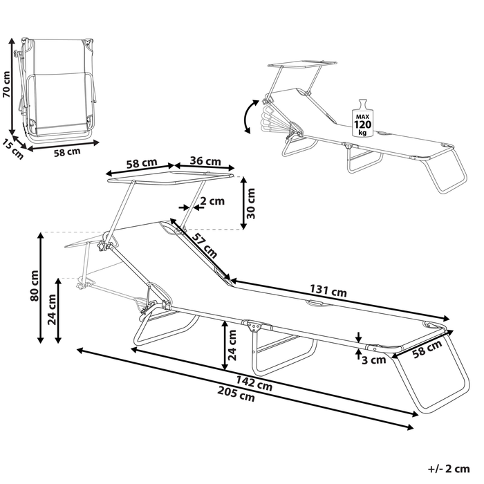 Beliani - FOLIGNO - Strandstoel - Groen - Polyester