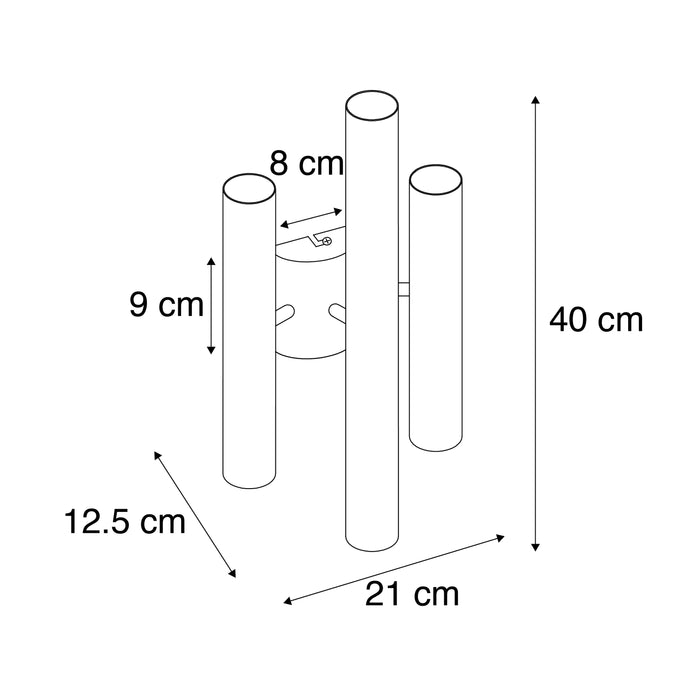 QAZQA Art Deco wandlamp zwart 6-lichts - Tubi