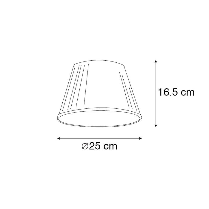 QAZQA Plisse lampenkap wit rond schuin 25|15|16,5