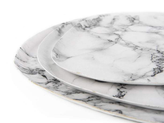 present time - Dienblad Marble Look - Wit - 34x30x1 cm