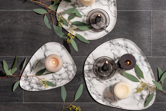 present time - Dienblad Marble Look - Wit - 34x30x1 cm