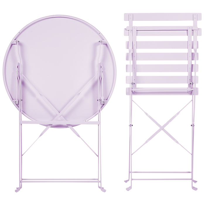 Beliani - FIORI - Bistroset voor 2 - Paars - Staal