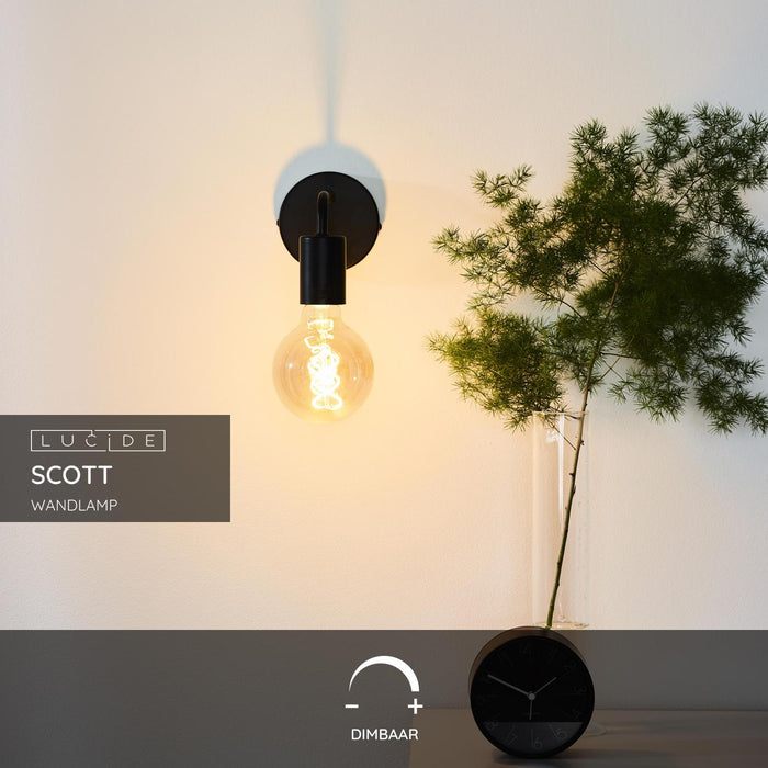 Lucide SCOTT Wandlamp - Zwart
