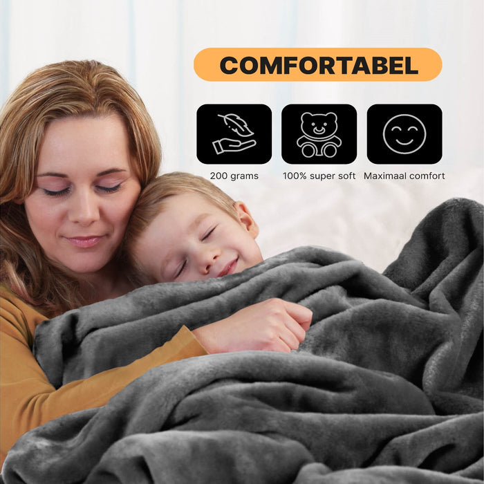 O'DADDY® Fleece deken met MOUWEN - plaid - 150x200 – supersoft - Grijs