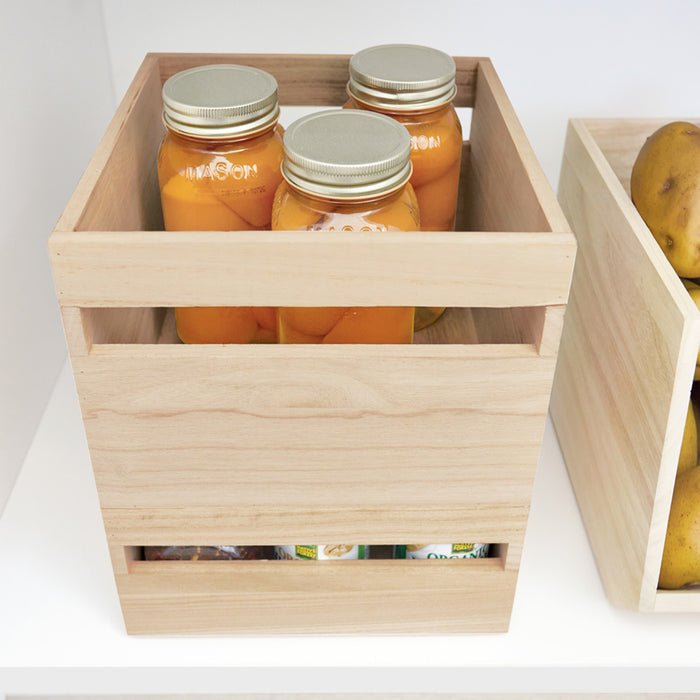 iDesign - Opbergbox met Handvat, 25.4 x 12.7 x 10.2 cm, Paulownia Hout