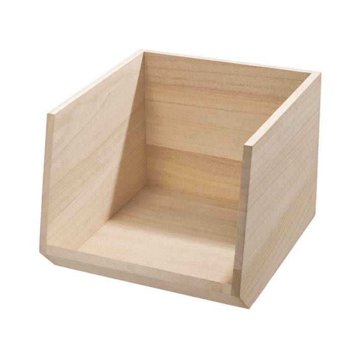 iDesign - Opbergbox met Opening, 29.5 x 25.5 x 21 cm, Paulownia Hout -