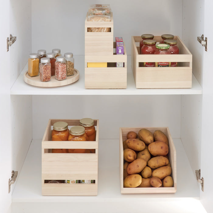 iDesign - Opbergbox met Opening, 29.5 x 25.5 x 21 cm, Paulownia Hout -