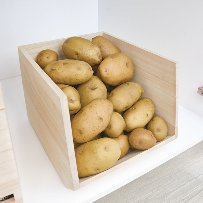 iDesign - Opbergbox met Opening, 29.5 x 25.5 x 21 cm, Paulownia Hout -