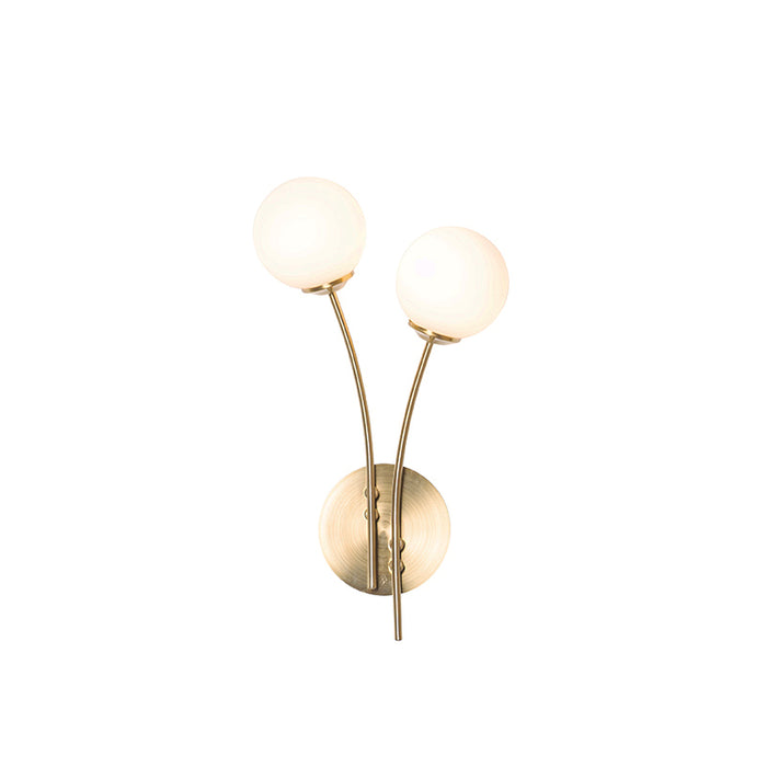 QAZQA Moderne wandlamp goud met opaal glas 2-lichts  - Athens