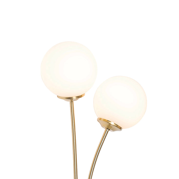 QAZQA Moderne wandlamp goud met opaal glas 2-lichts  - Athens