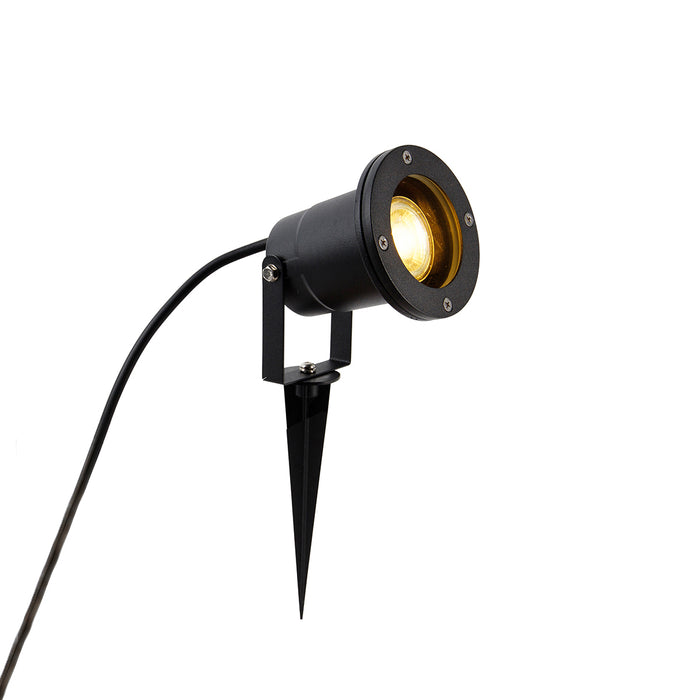 QAZQA Industriële smart prikspot zwart incl. WiFi GU10 IP65 - Basic