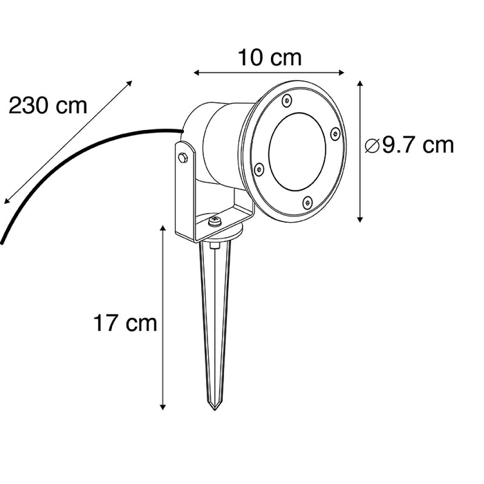 QAZQA Industriële smart prikspot zwart incl. WiFi GU10 IP65 - Basic