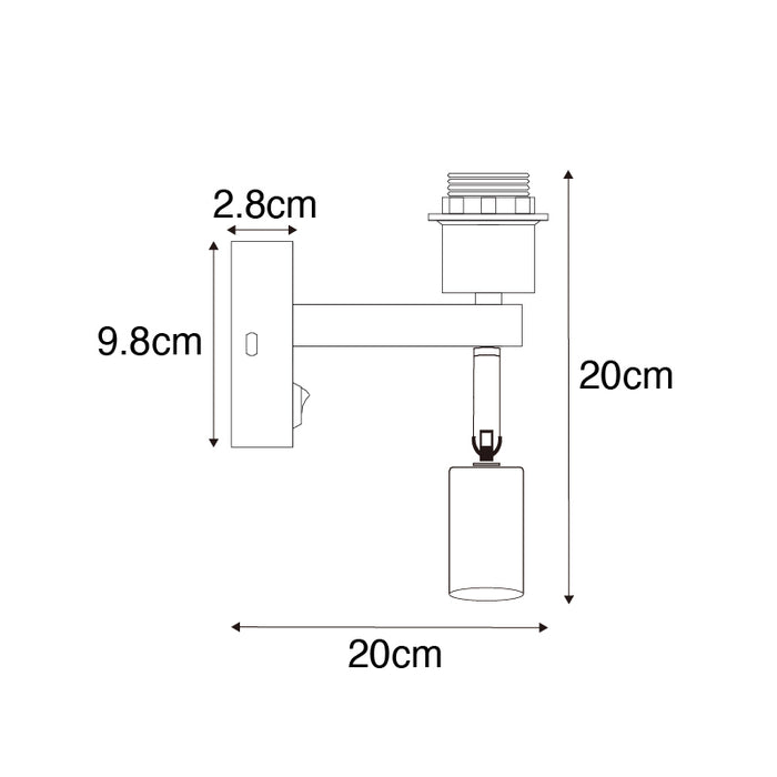 QAZQA Moderne wandlamp brons met leeslamp - Brescia