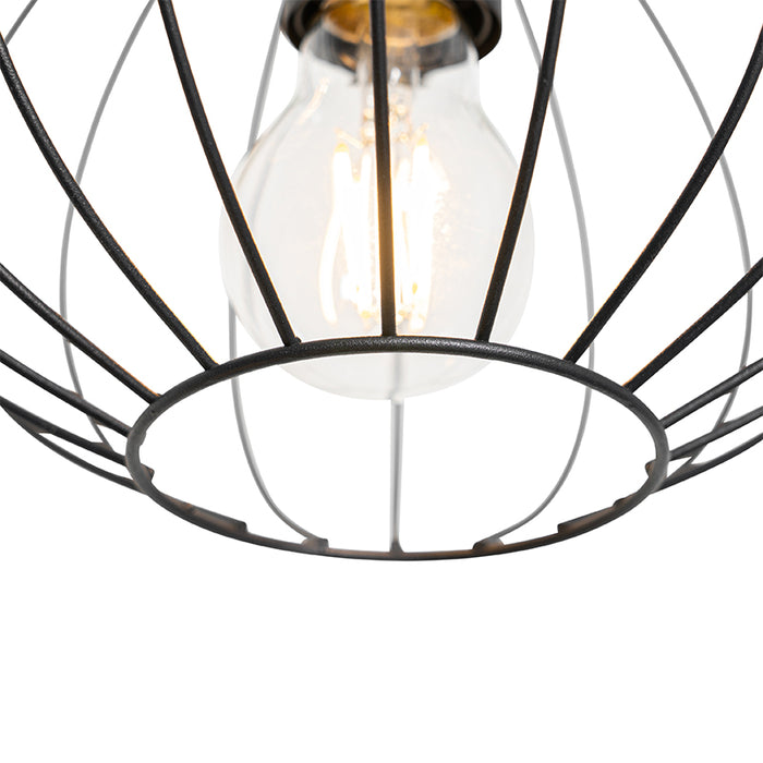 QAZQA Industriële hanglamp zwart 3-lichts - Margarita