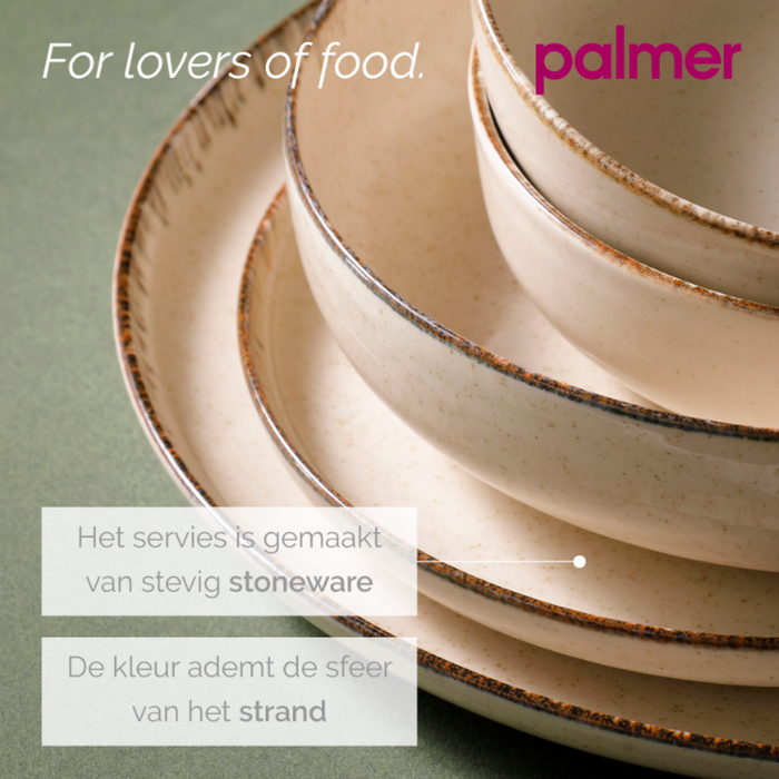 Palmer Bord Antigo 19 cm Crème Porselein 2 stuks