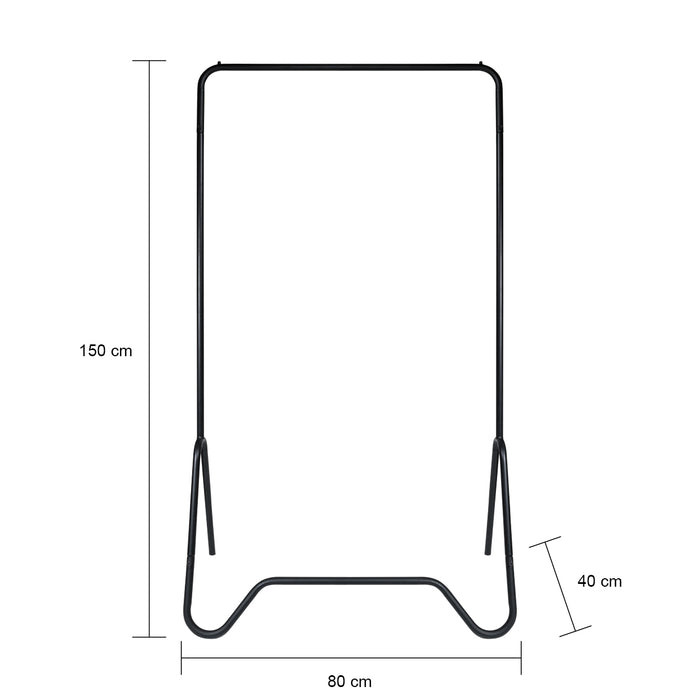 QUVIO Kledingrek metaal - Zwart