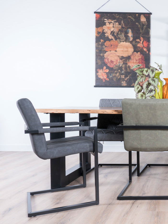 Home67 - Eettafel Mats 200 cm - u poot - Boomstamblad