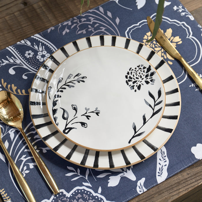 Riviera Maison ontbijtbord met motief - Romance D'Amour - Zwart | Wit