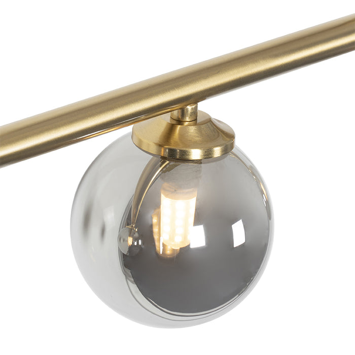QAZQA Moderne hanglamp goud 100 cm 5-lichts met smoke glas - Athens