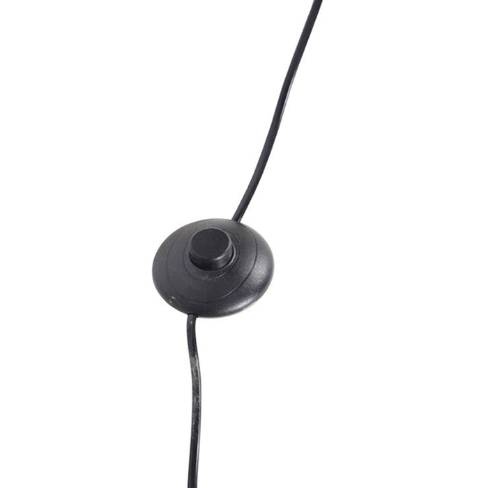 QAZQA Landelijke tripod vintage hout met linnen kap taupe 45 cm -