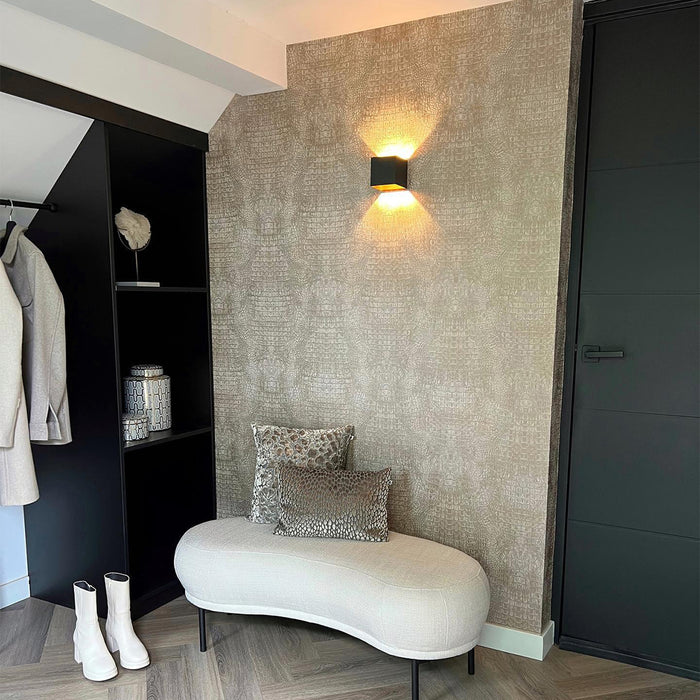 QAZQA Moderne wandlamp zwart met lichteffect - Transfer