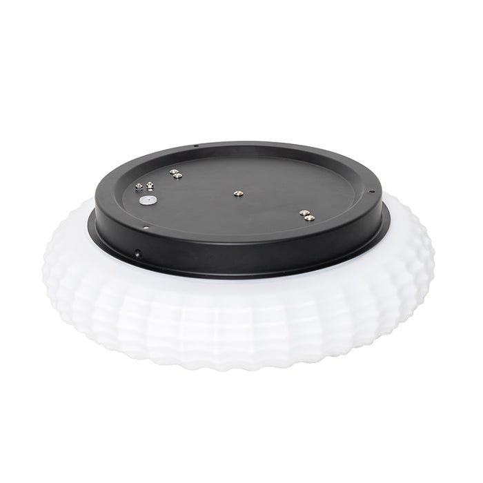 QAZQA Klassieke plafondlamp zwart met opaal glas 35 cm IP44 - Nohmi