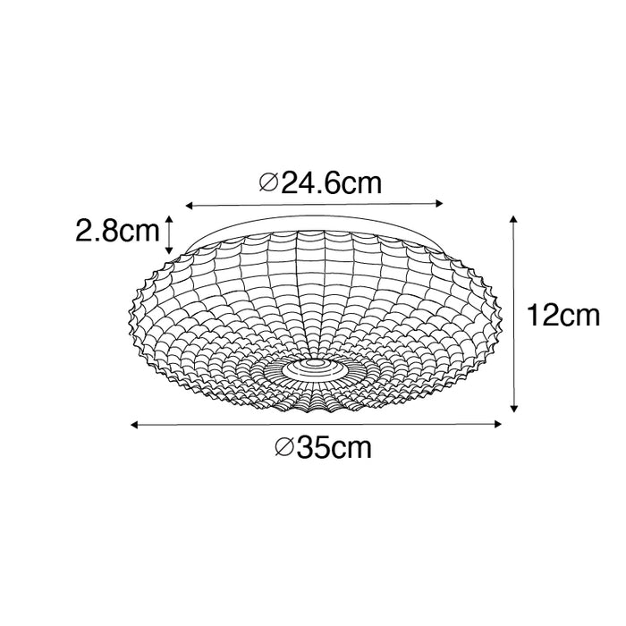QAZQA Klassieke plafondlamp zwart met opaal glas 35 cm IP44 - Nohmi