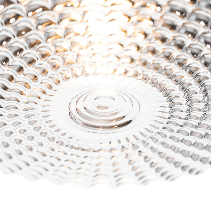 QAZQA Klassieke plafondlamp zwart met smoke glas 35 cm IP44 - Nohmi