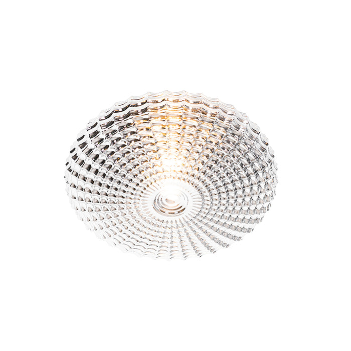 QAZQA Klassieke plafondlamp zwart met smoke glas 35 cm IP44 - Nohmi