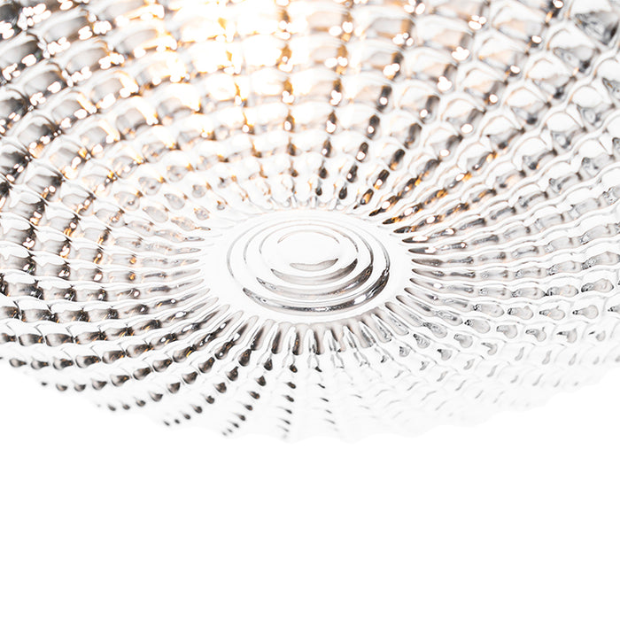 QAZQA Klassieke plafondlamp zwart met smoke glas 23 cm IP44 - Nohmi