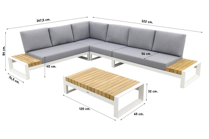 Taste Matisse loungeset - Wit - 5 delig