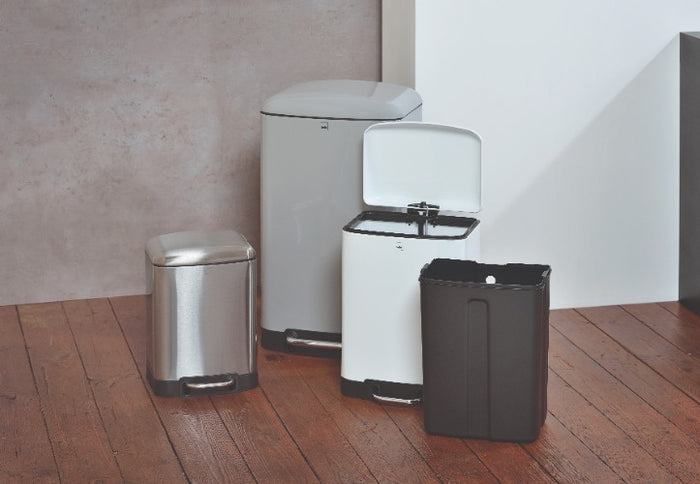 Kela - Afvalemmer RVS Wit, 12 L - Kela | Davino