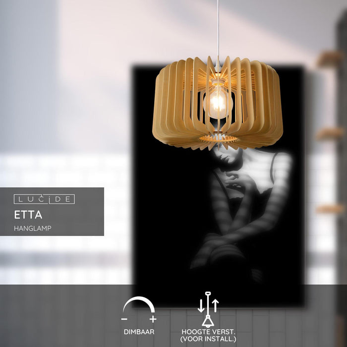 Lucide ETTA Hanglamp - Licht hout