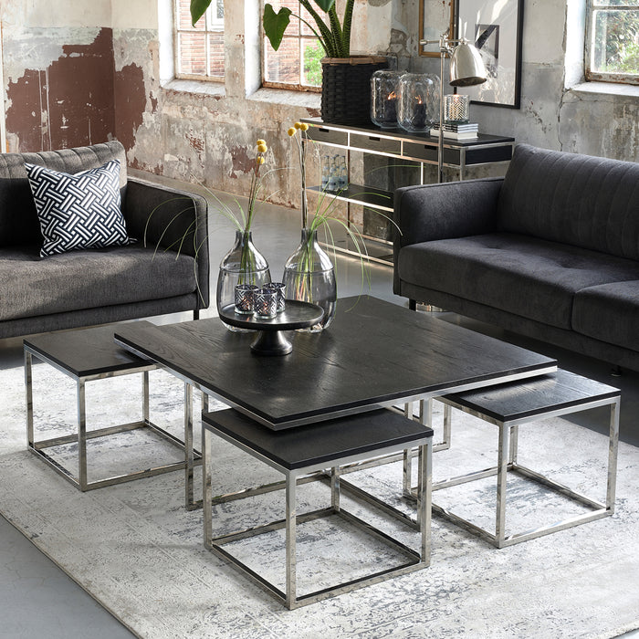 Riviera Maison Nomad Cofee Table S|5, black  -  106.0x106.0x51.0 cm