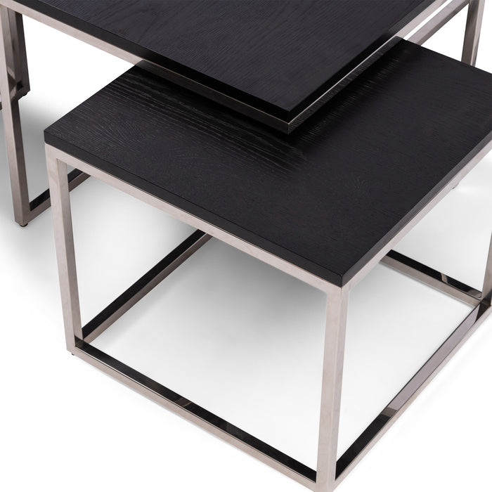 Riviera Maison Nomad Cofee Table S|5, black  -  106.0x106.0x51.0 cm