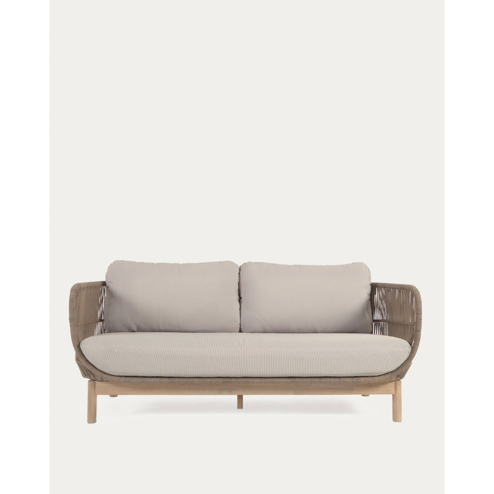 Kave Home - Catalina 3-zitsbank gemaakt met beige touw en FSC massief