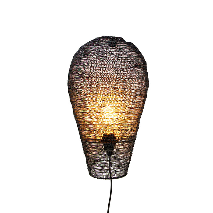 QAZQA Oosterse wandlamp zwart 45 cm - Nidum