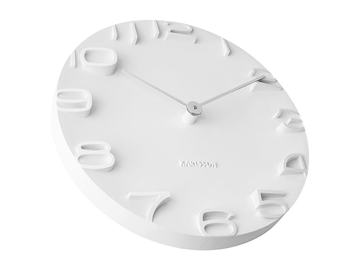 Karlsson - Wandklok On The Edge -  Wit met chromen wijzers - Ø42cm
