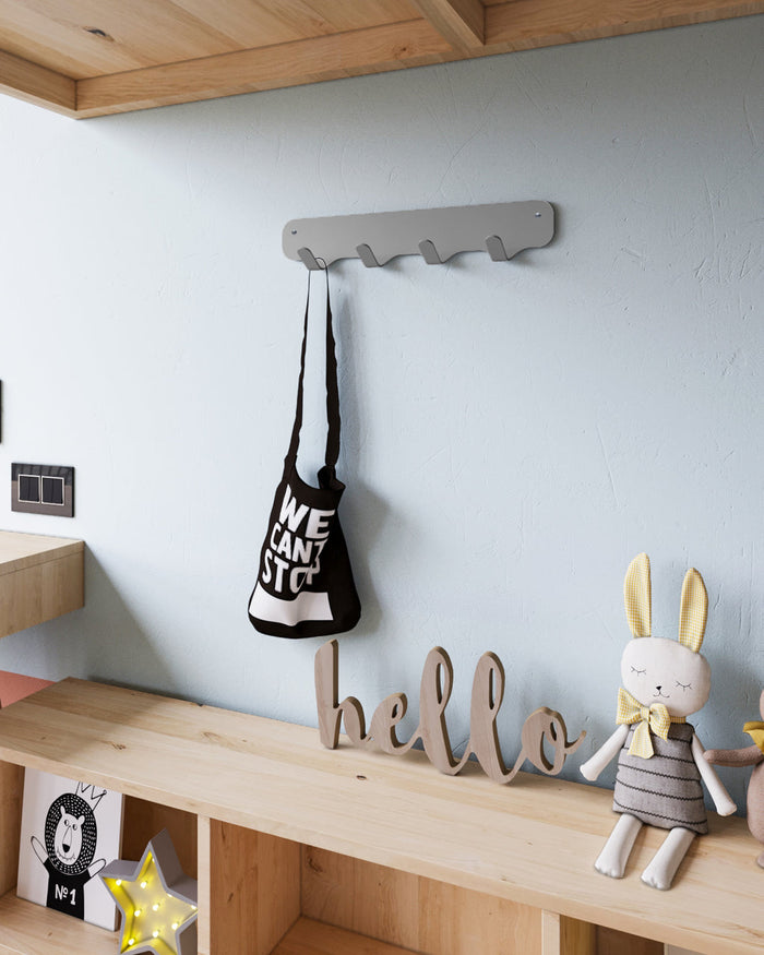 Gorillz Rounded Four - Wandkapstok - 40x6x7,8cm - Grijs