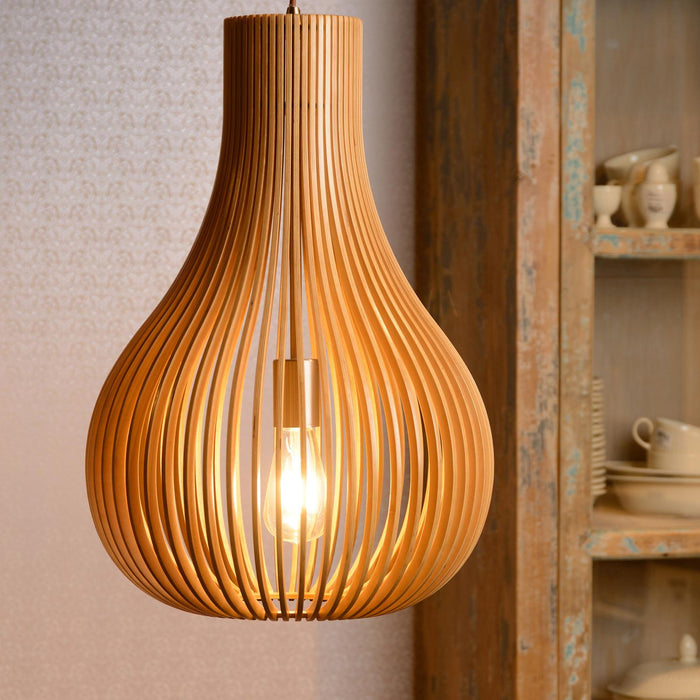 Lucide BODO Hanglamp - Licht hout