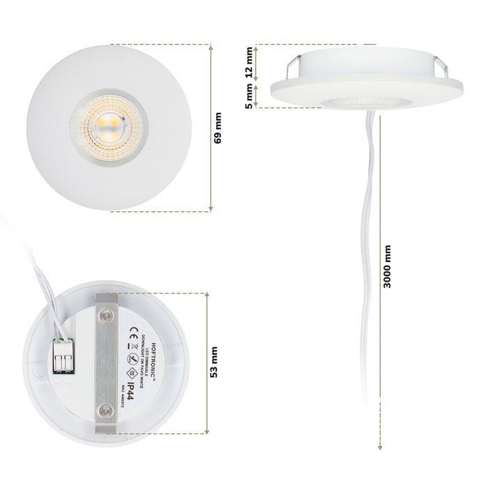 HOFTRONIC 2x Pavo - LED Inbouwspots Badkamer IP44 Wit